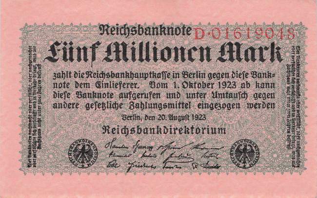 5 Millionen Mark 1923 ro.104a D